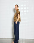 Gilian Vegan Waistcoat, Brown Stone