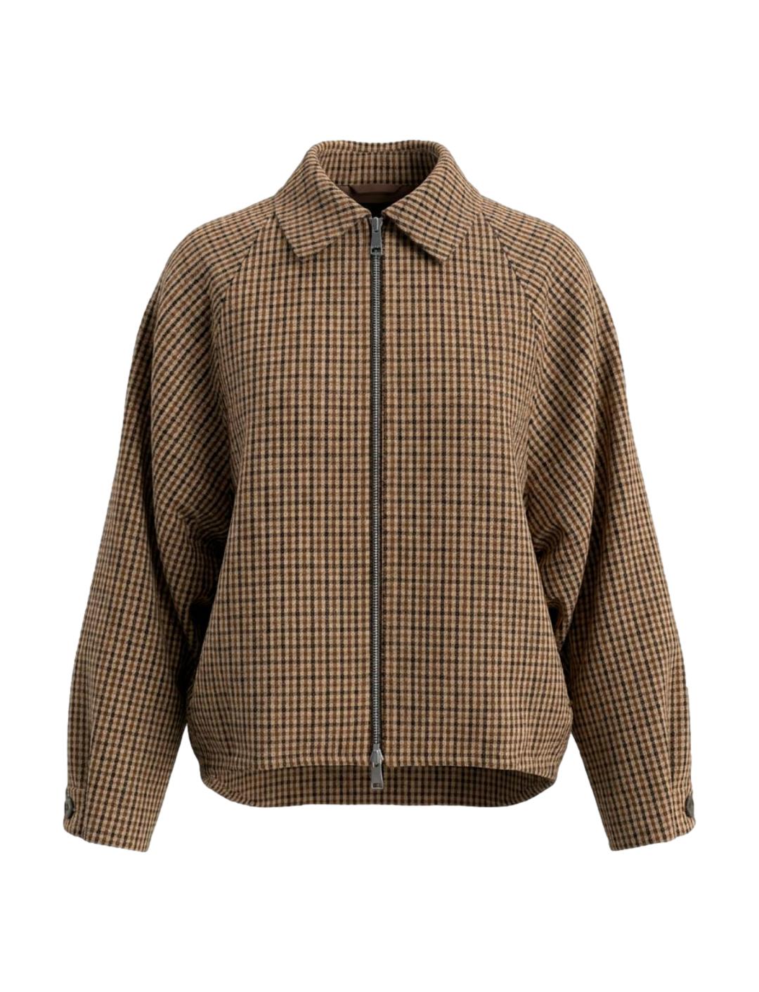 WBLJackie Checked Jacket, Brown Camel Check