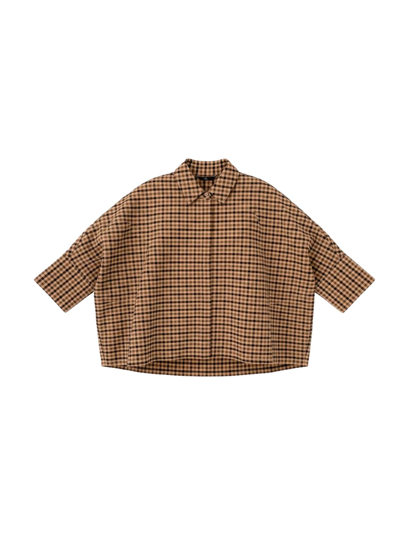 WBLMadison Check Bat Shirt, Camel Check