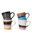 70's ceramics: espresso mugs funky (set of 4)