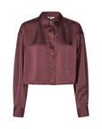 Emele - M Satin Shirt - Burgundy