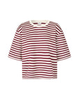 Betsy Stripe, Emrys-M T-shirt - Burgundy