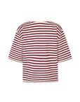 Betsy Stripe, Emrys-M T-shirt - Burgundy