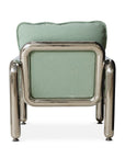 Chrome lounge armchair, canvas mint