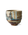 Artist ceramics: coffee cup, scratched