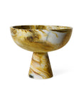 Marbled bowl on base, ochre