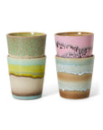 70s ceramics: coffee mugs, pop art (set of 4)