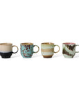 70s ceramics: café mugs, abstract (set of 4)