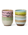 70s ceramics: café cups, deco (set of 4)