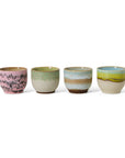 70s ceramics: café cups, deco (set of 4)