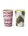 70s ceramics: tea mugs, baroque (set of 2)