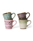 70s ceramics: espresso mugs, brutalism (set of 4)