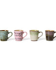 70s ceramics: espresso mugs, brutalism (set of 4)