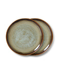70s ceramics: dessert plates, contrast (set of 2)