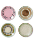 70s ceramics: saucers, doodle (set of 4)