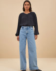 Lina Non Stretch Pants Light Denim