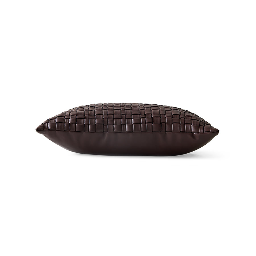 Woven cushion, chocolate brown (50x30cm)