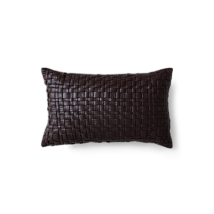 Woven cushion chocolate brown, 50x30cm