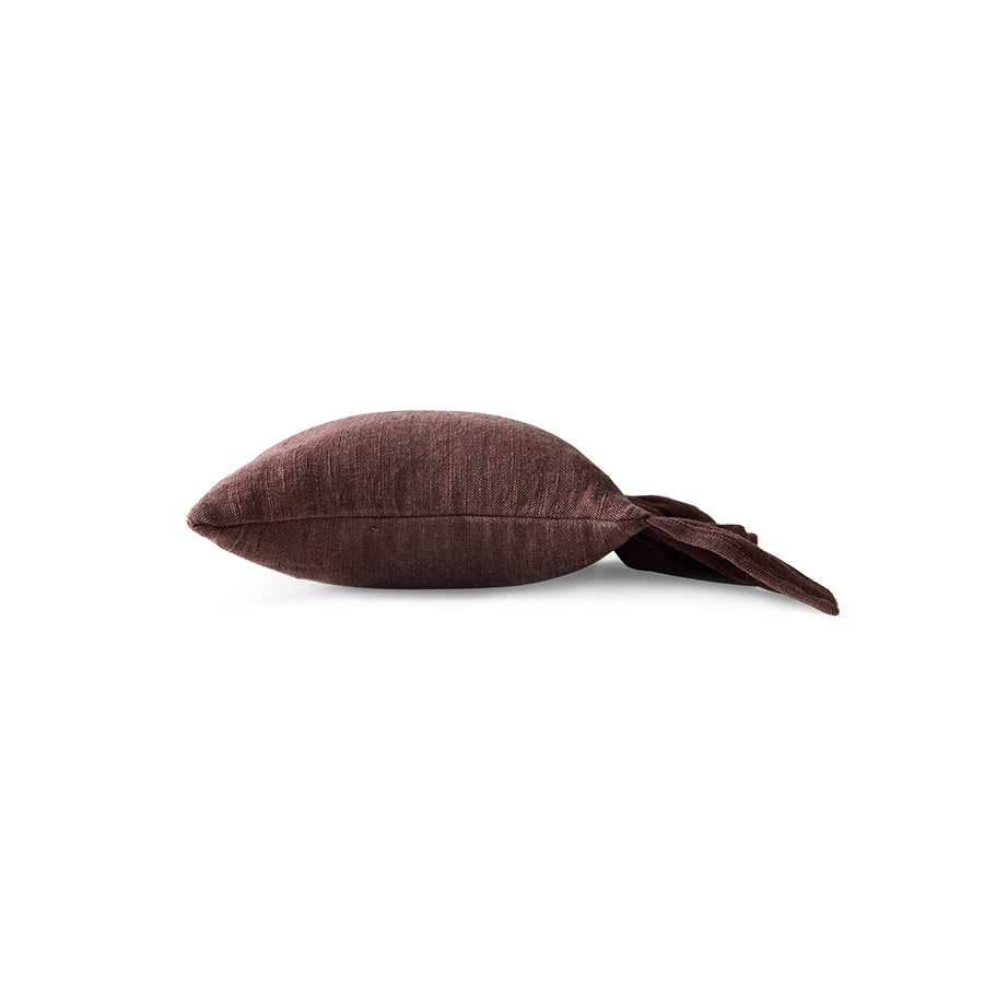 Ruffle cushion, chestnut 50x50cm