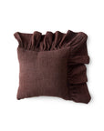 Ruffle cushion, chestnut 50x50cm