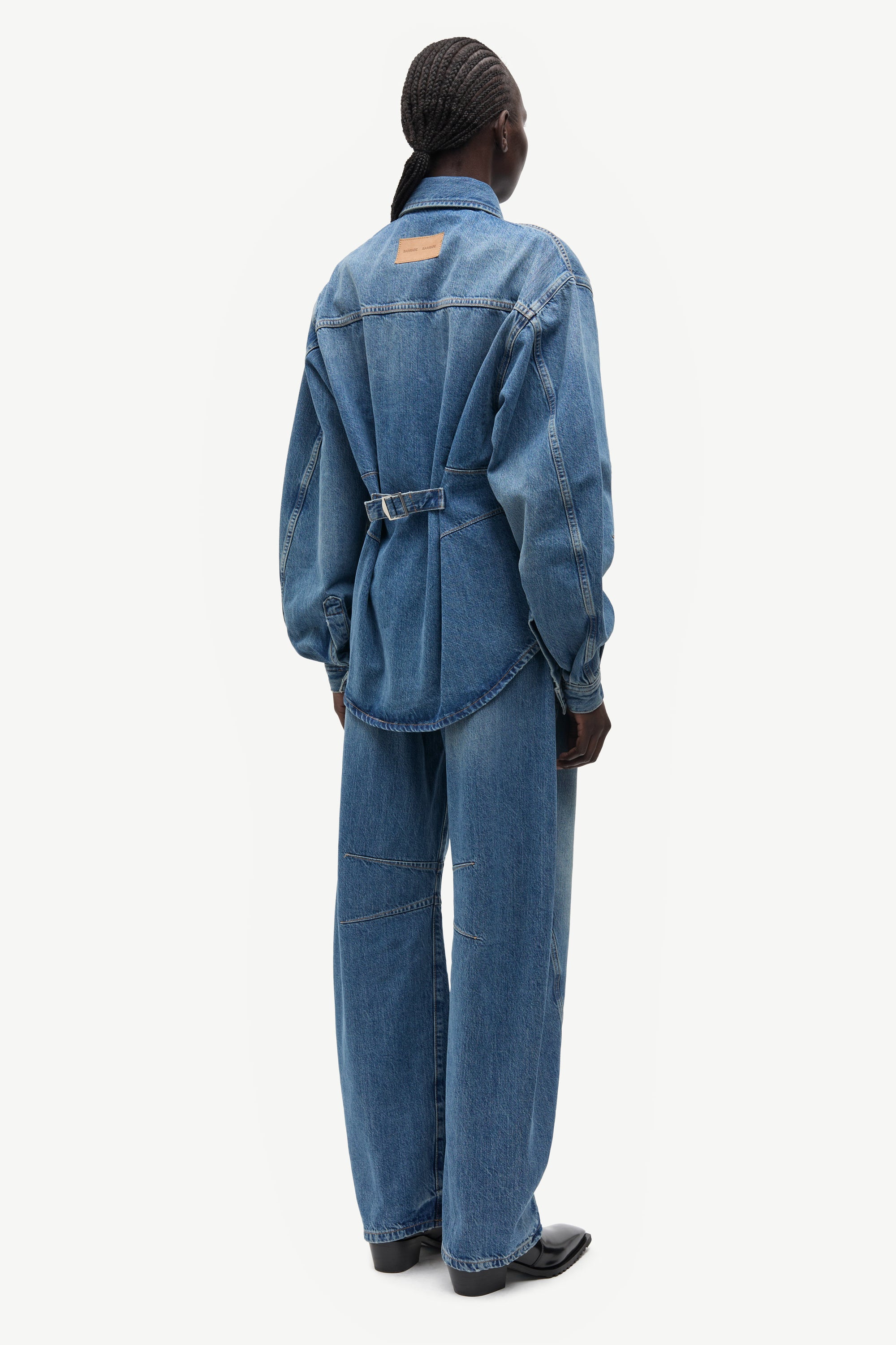 Saharp seam shirt, Sephia blue