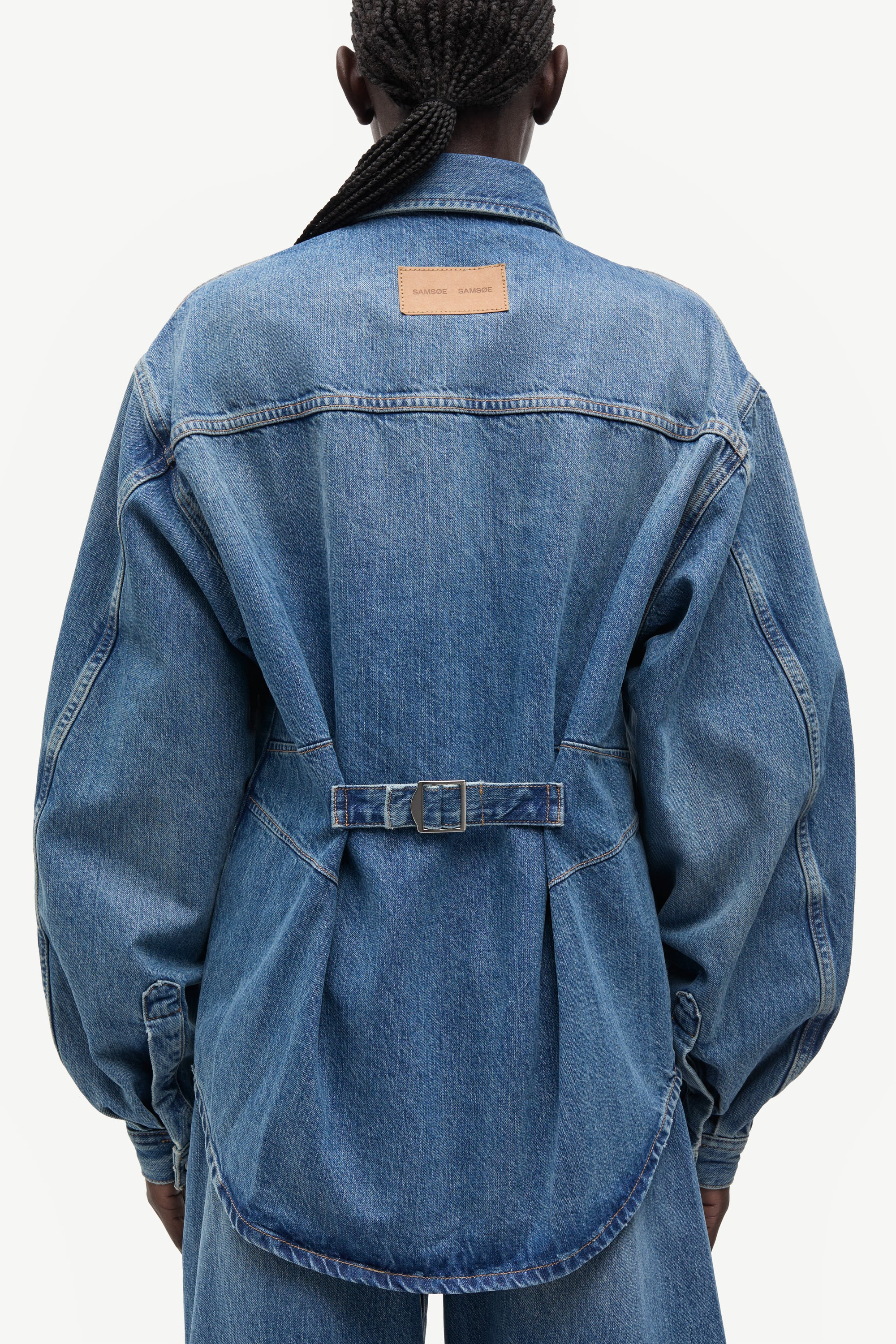 Saharp seam shirt, Sephia blue
